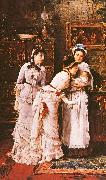 Mihaly Munkacsy Baby's Visitors oil painting